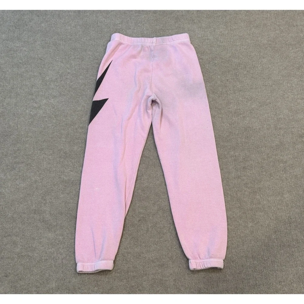 Aviator Nation Sweatpants Youth Size 12 Pink Joggers USA Made Lightning Bolt